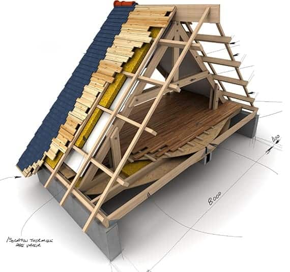 The different layers of a roof repaired by a San Marcos Roofer