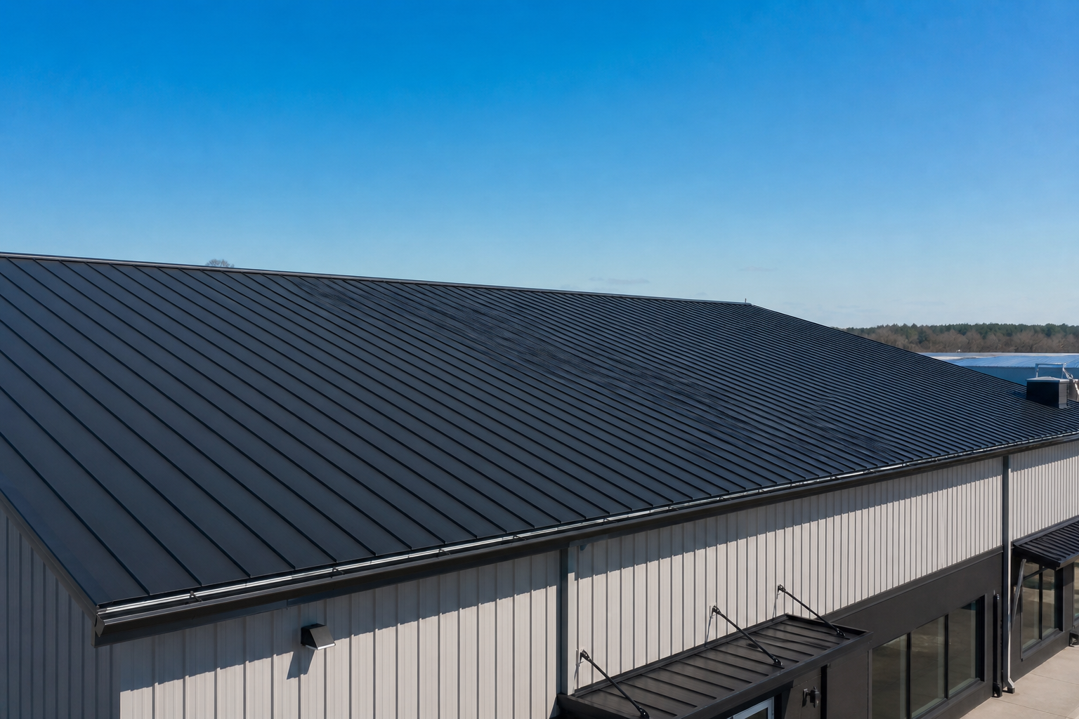 Commercial standing seam metal roof