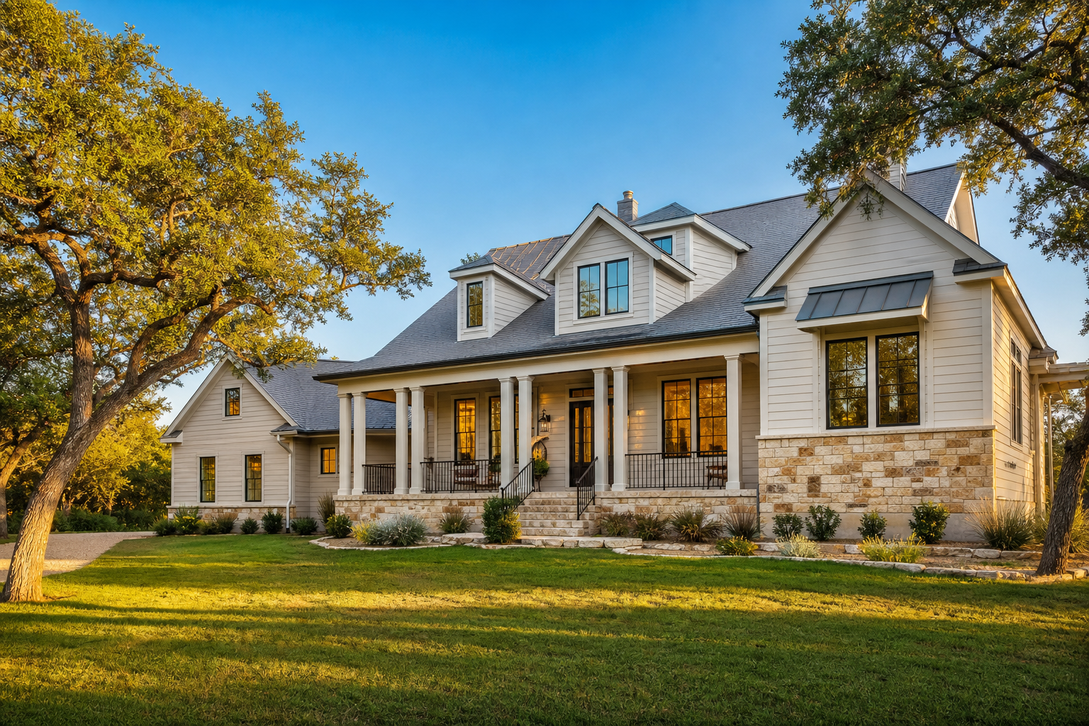 Beautiful home with new siding and exterior finishes by Divided Sky
