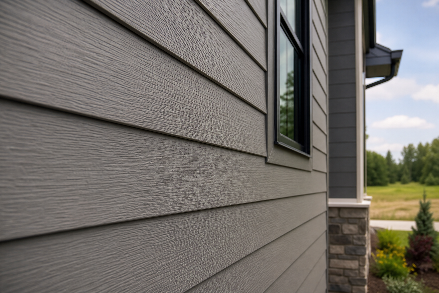 LP SmartSide engineered wood siding on a home