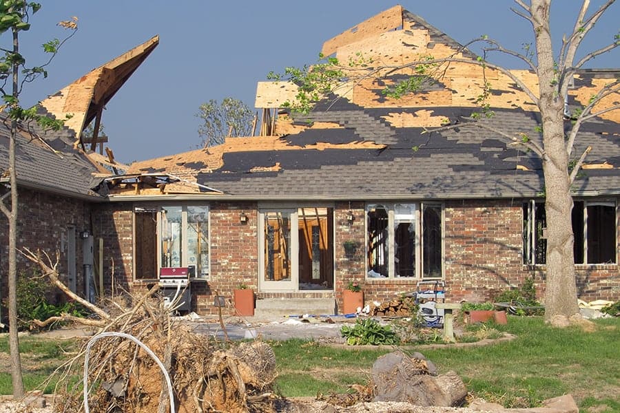 House Damaged By Big Storm