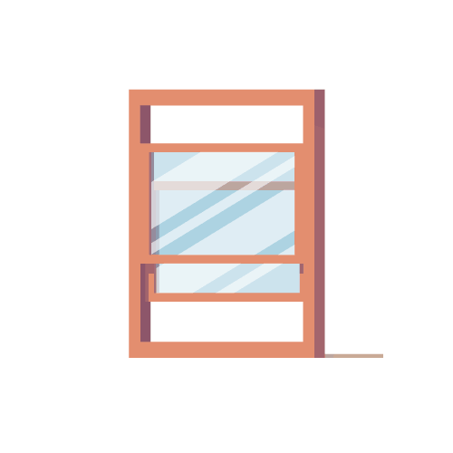 Illustration of a double-hung window