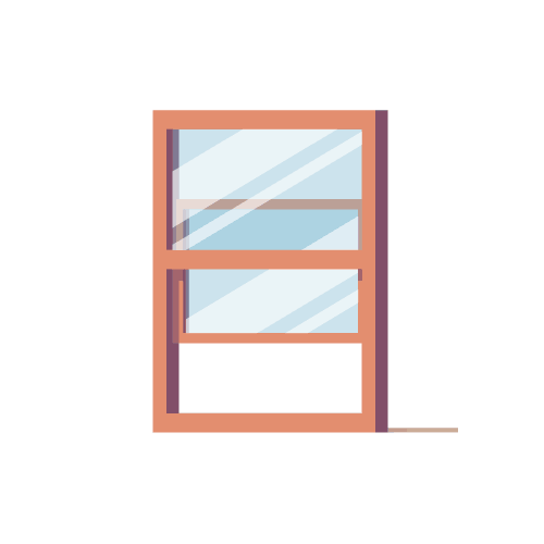 Illustration of a single-hung window replacement in San Marcos TX