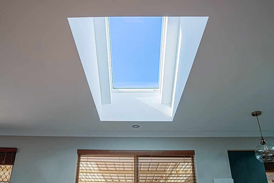 Interior house with skylight