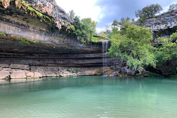 Waterfall in a natural area in Austin TX