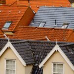 Different types of roofs from a high point of view
