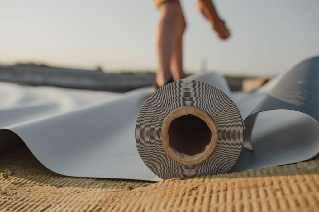 PVC Membrane installation on a roof