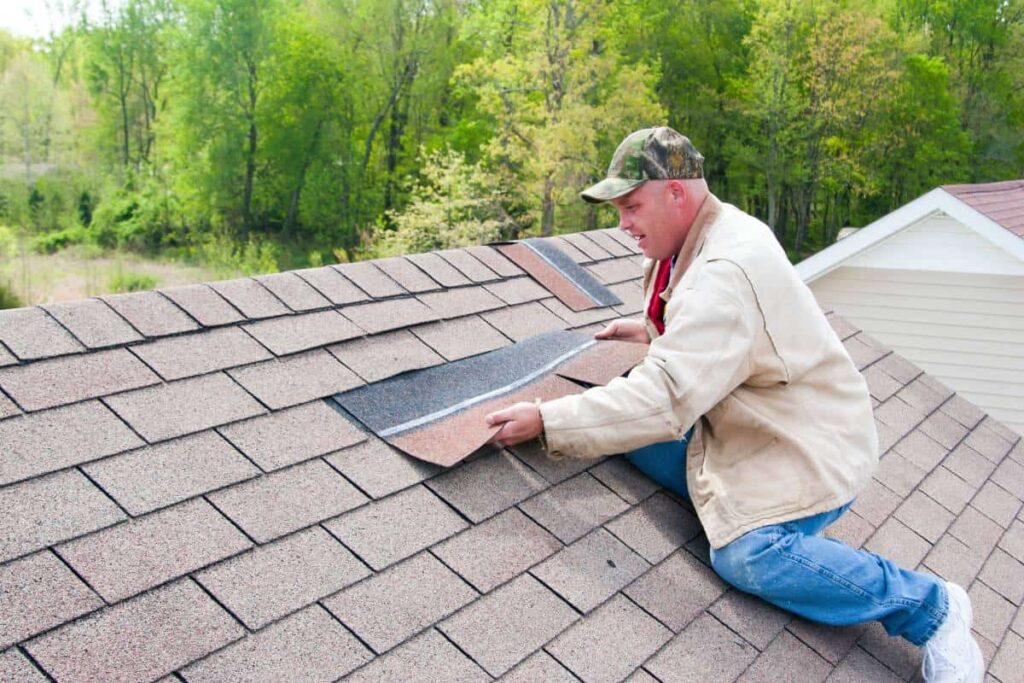 Man doing some roof repair in Dripping Springs