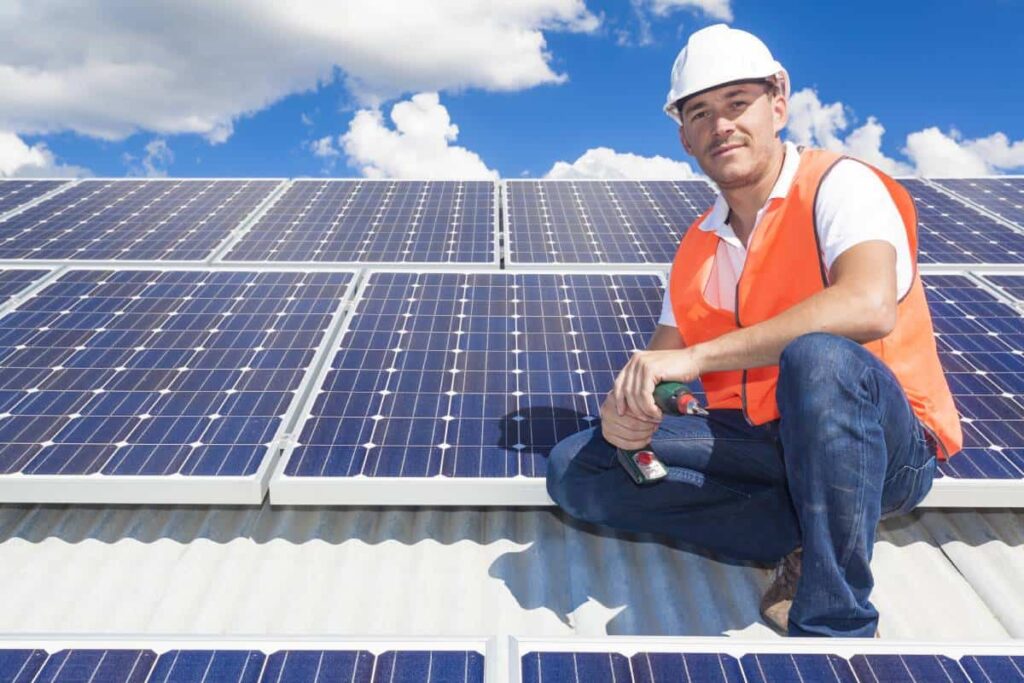 Seguin roofers over a solar roofing installation in Texas
